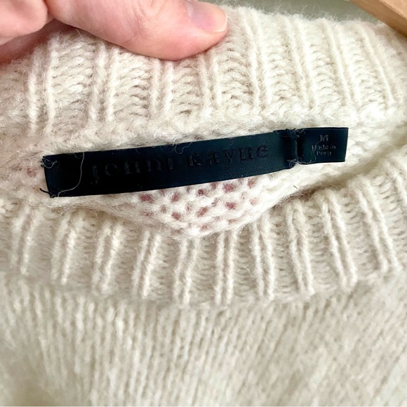 Jenni Kayne Alpaca Cocoon Crewneck Ivory Sweater Size Medium - Picture 3 of 7